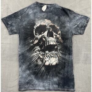 David Penfound Skull T Shirt Adult Size Small Gray Tye Dye Faded Skull Bone
